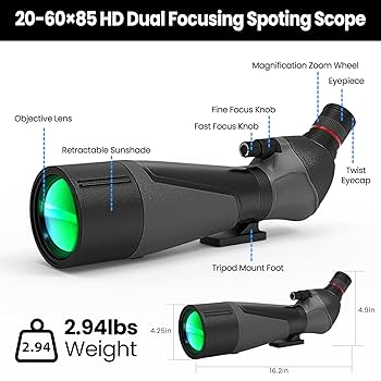 GOOSPY アイボリー Amazon.com: Gosky 20-60x85 Spotting Scope with Full Size